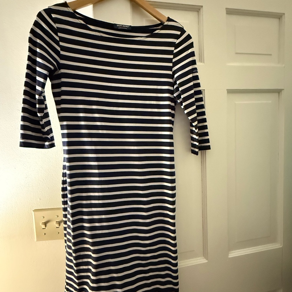 Saint James Classic navy and White Striped Dress
